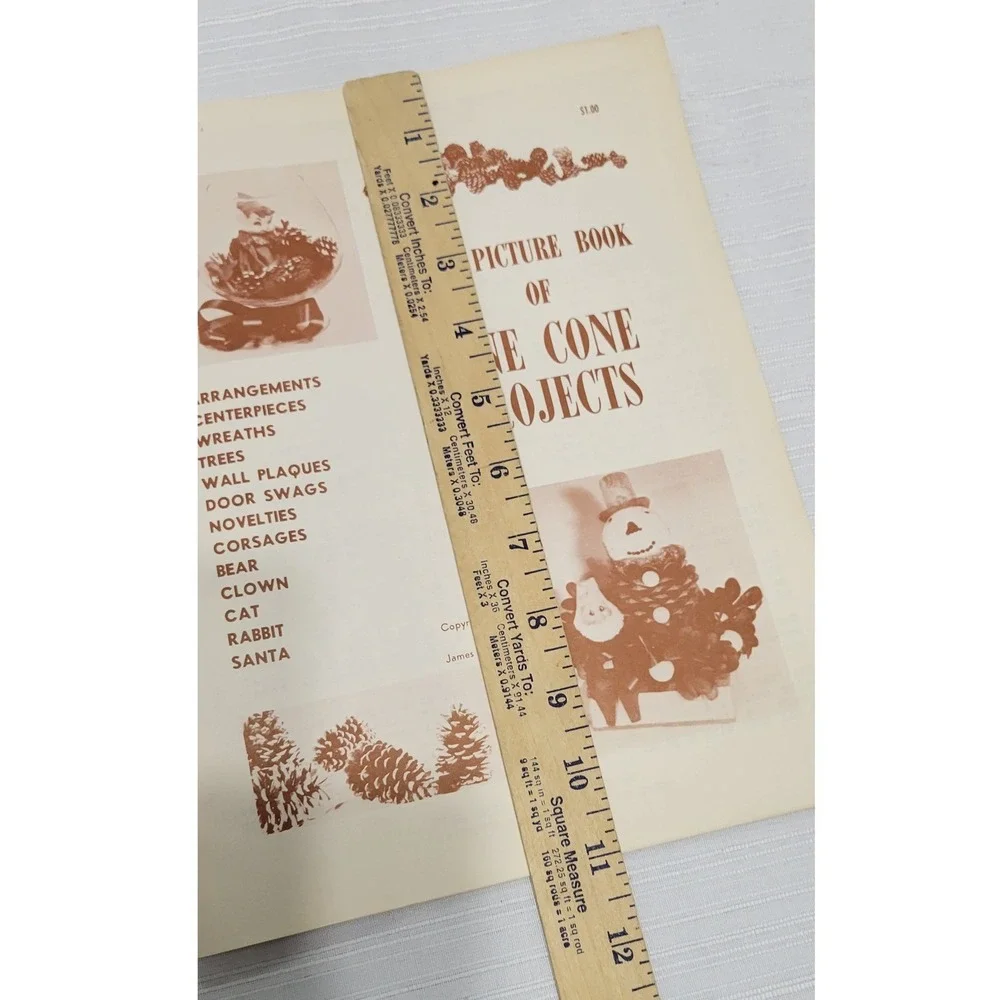 Nature Christmas decor Pine Cone Projects Craft Book DIY Vintage 1968